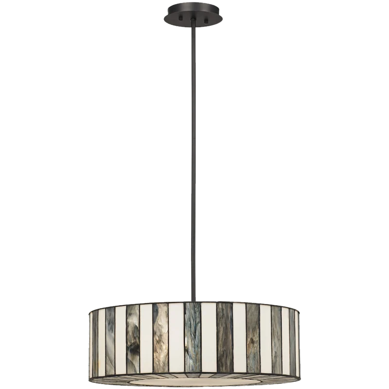 Tiffany Style 20wide Striped Art Glass Pendant Light