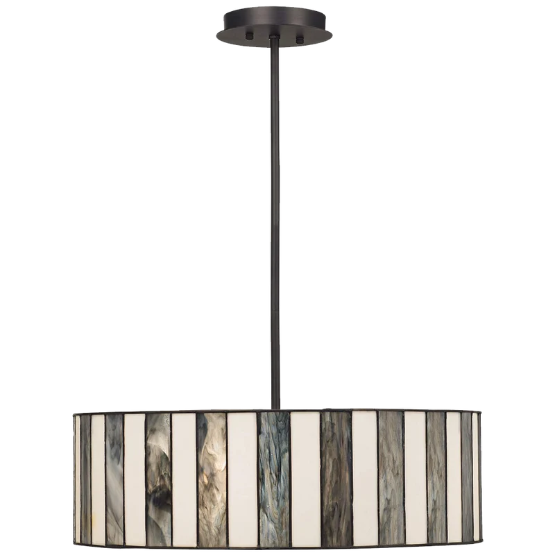 Tiffany Style 20wide Striped Art Glass Pendant Light