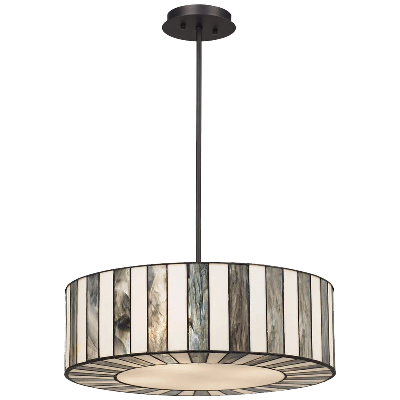 Tiffany Style 20wide Striped Art Glass Pendant Light