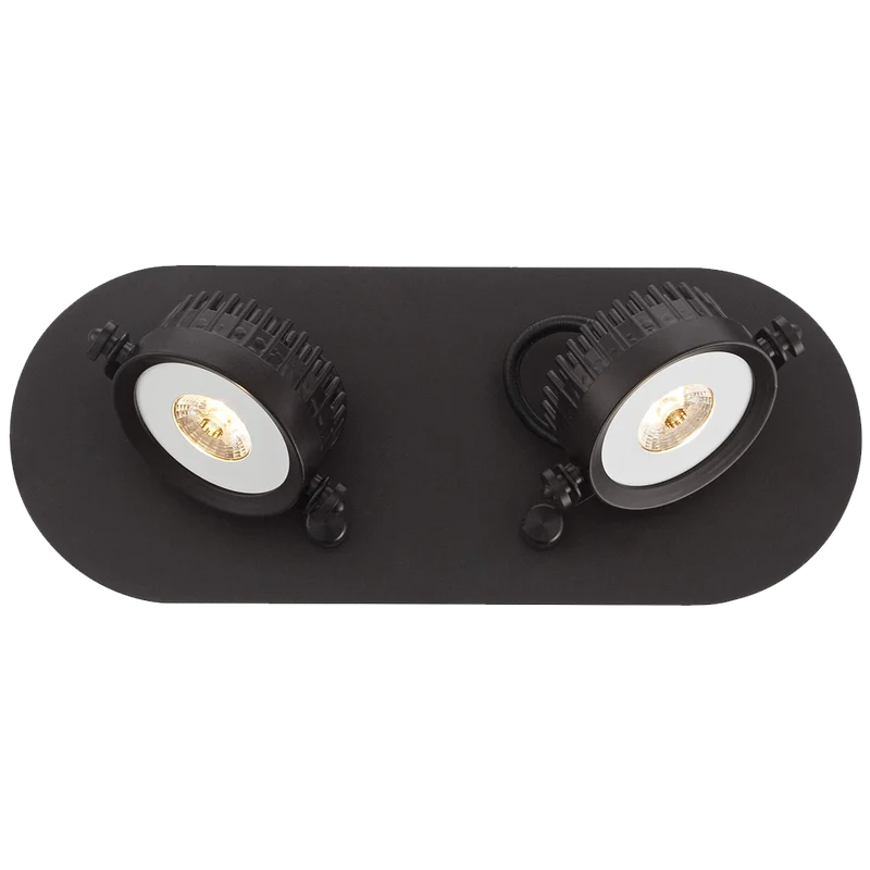 Spotlight Plug In Led Brown Two Head Wall Lamp