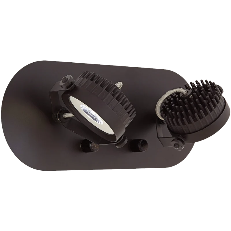 Spotlight Plug In Led Brown Two Head Wall Lamp