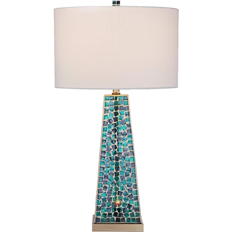 Possini Euro Design Lorin Mosaic Tile Nightlight Table Lamp