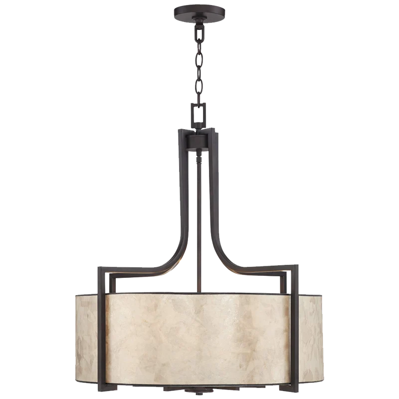 Wilson English Bronze 26wide Mica Shade Pendant Light