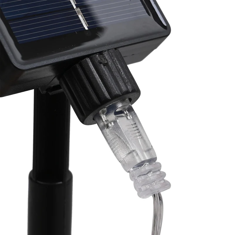 4er-Set Solar-Gartenlichter in Feuerwerksform mit 8 Leuchtmodi und Lichtsensor, mit Erdspieß, 80 cm, Schwarz