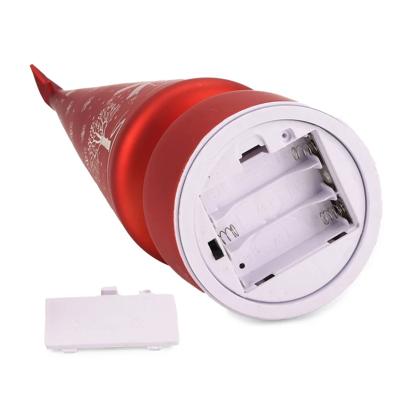 LED-Deko-Tannenbaum mit drehendem Licht, Glas, 9x41 cm, Rot