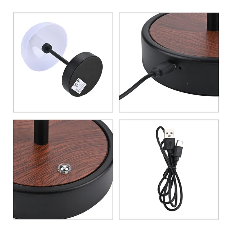 LIVEMORE - Designer Insipiriertes Tischlampe im Kuppeldesign mit Touch-Steuerung, 3000K/4500K/6000K Lichtfarbe, Größe 16x16x26,5 cm, Schwarz