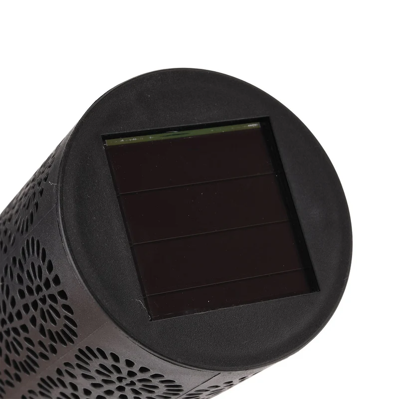 6er-Set- Solar-LED-Gartenleuchten, Flackernde Flamme, Kunststoff, 6,7x40 cm, schwarz, Fancy
