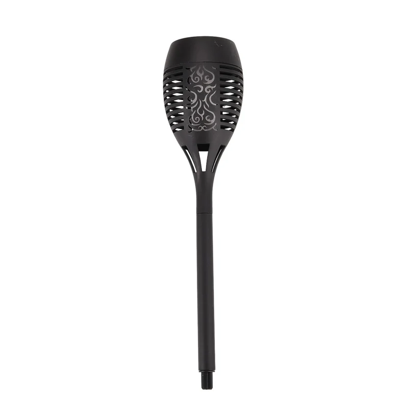 6er-Set- Solar-LED-Gartenleuchten, Flackernde Flamme, Kunststoff, 6,7x40 cm, schwarz, Fancy