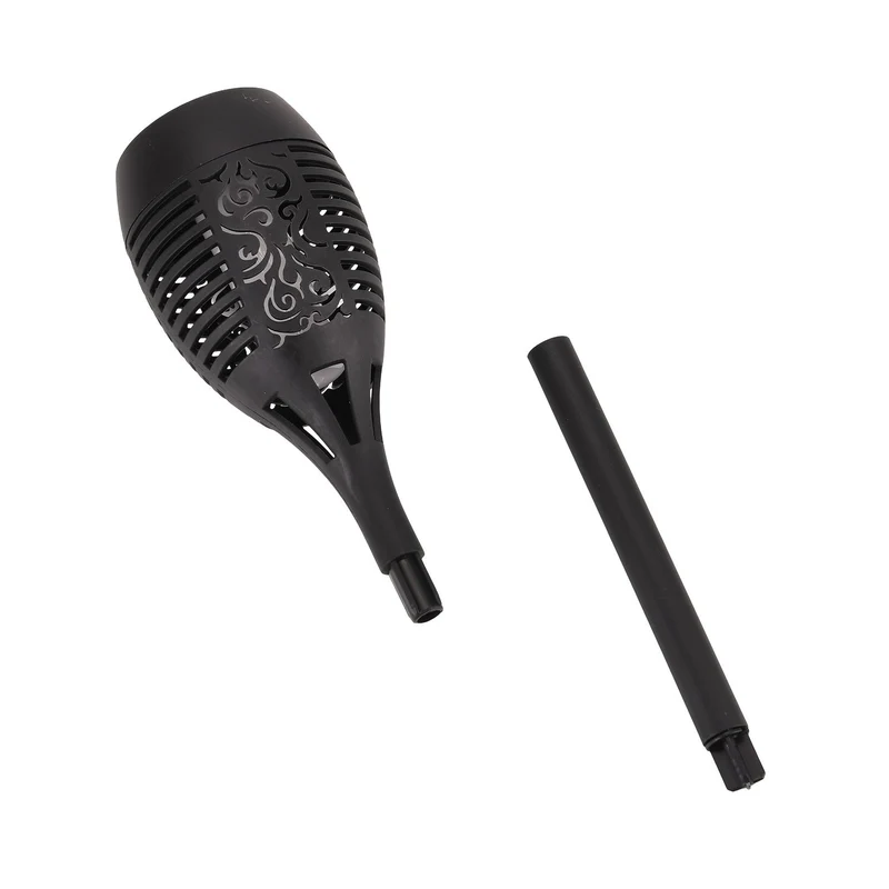 6er-Set- Solar-LED-Gartenleuchten, Flackernde Flamme, Kunststoff, 6,7x40 cm, schwarz, Fancy