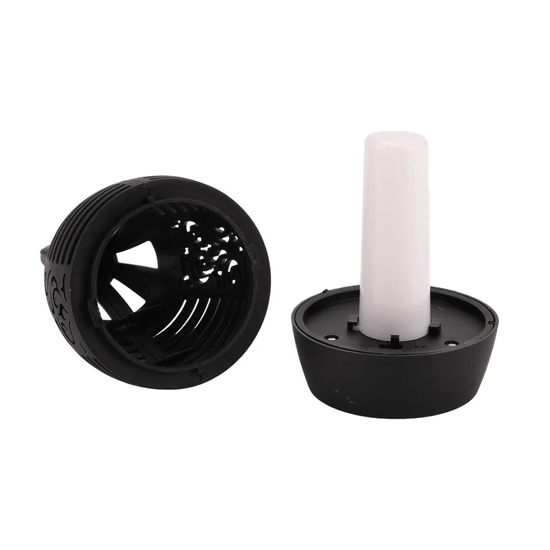 6er-Set- Solar-LED-Gartenleuchten, Flackernde Flamme, Kunststoff, 6,7x40 cm, schwarz, Fancy