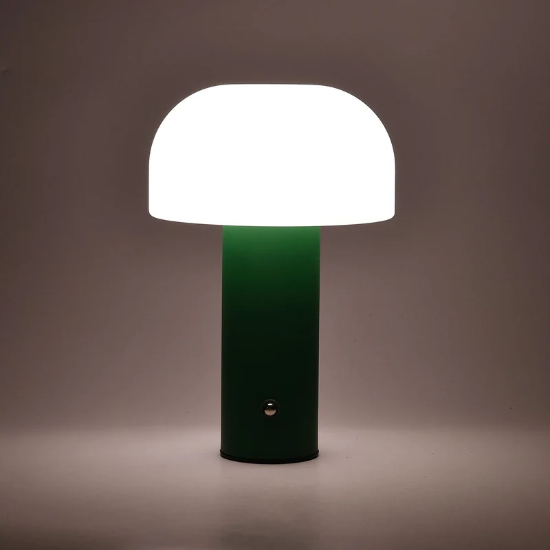 LIVMORE - LED-Tischlampe, wiederaufladbar, Pilzform, 3 Lichtfarben, 12,5x20,5 cm, Sonnengelb