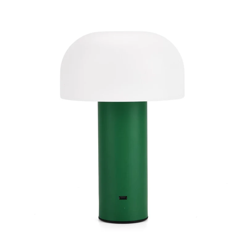 LIVMORE - LED-Tischlampe, wiederaufladbar, Pilzform, 3 Lichtfarben, 12,5x20,5 cm, Sonnengelb