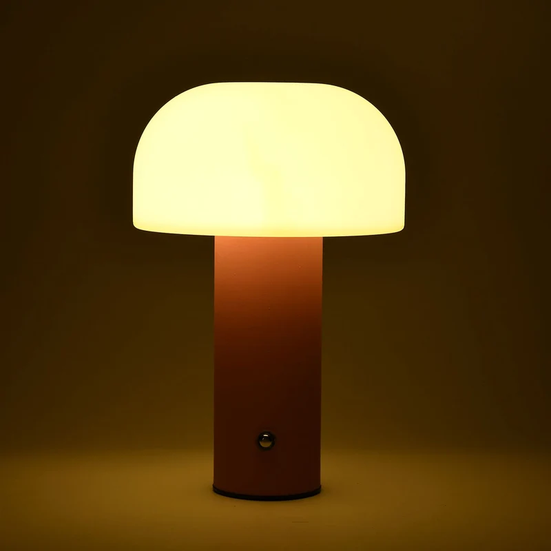 LIVMORE - LED-Tischlampe, wiederaufladbar, Pilzform, 3 Lichtfarben, 12,5x20,5 cm, Sonnengelb