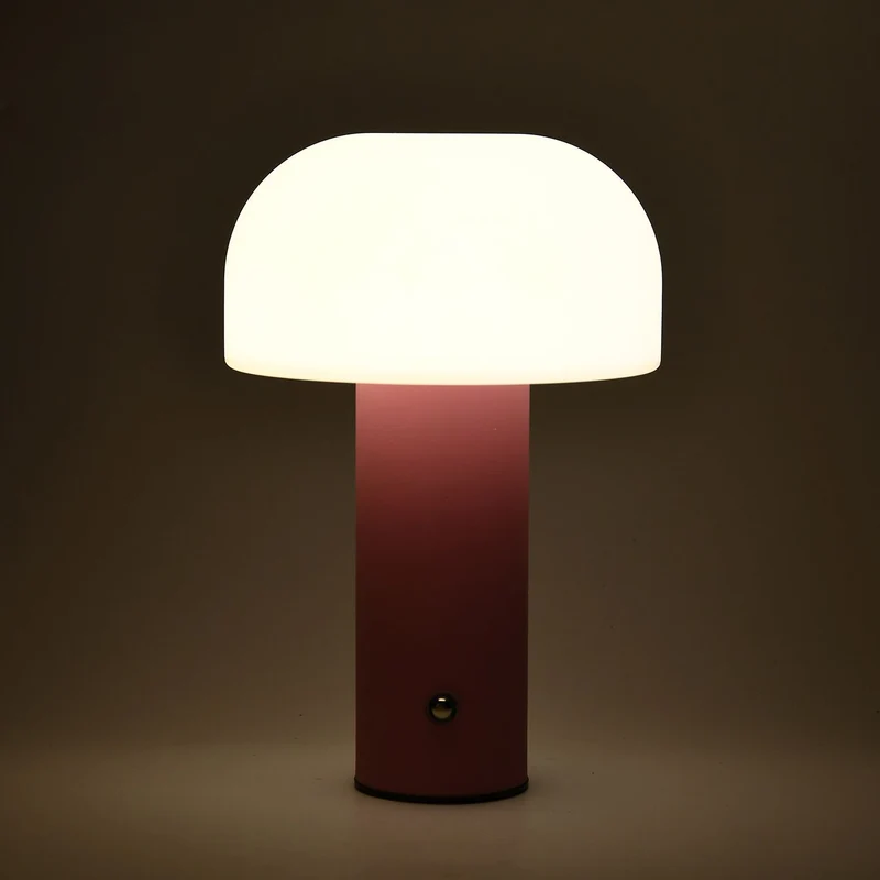 LIVMORE - LED-Tischlampe, wiederaufladbar, Pilzform, 3 Lichtfarben, 12,5x20,5 cm, Sonnengelb