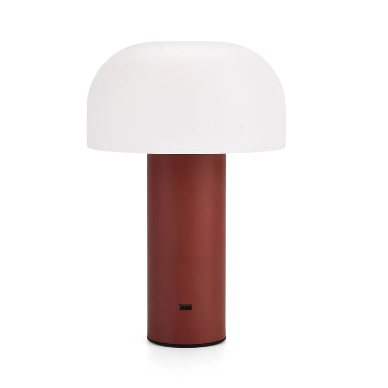 LIVMORE - LED-Tischlampe, wiederaufladbar, Pilzform, 3 Lichtfarben, 12,5x20,5 cm, Sonnengelb