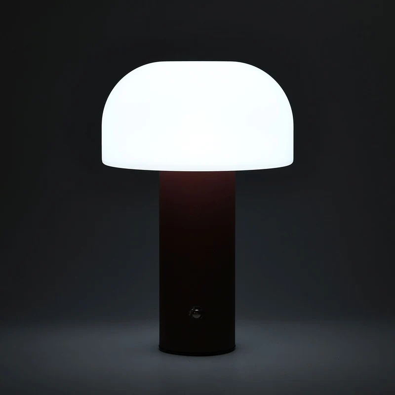 LIVMORE - LED-Tischlampe, wiederaufladbar, Pilzform, 3 Lichtfarben, 12,5x20,5 cm, Sonnengelb