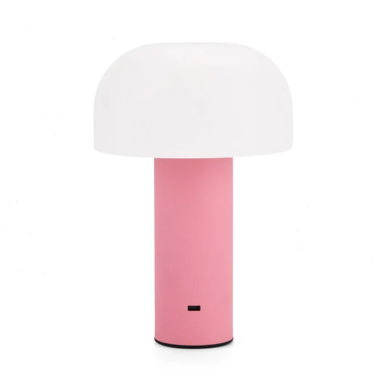 LIVMORE - LED-Tischlampe, wiederaufladbar, Pilzform, 3 Lichtfarben, 12,5x20,5 cm, Sonnengelb