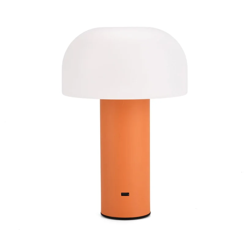 LIVMORE - LED-Tischlampe, wiederaufladbar, Pilzform, 3 Lichtfarben, 12,5x20,5 cm, Sonnengelb