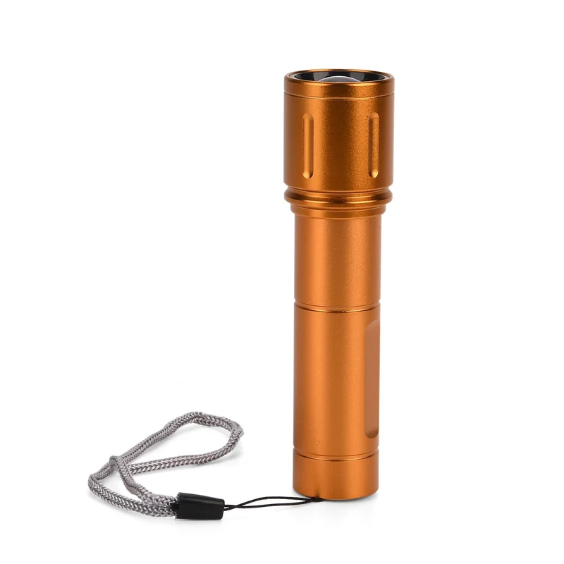 2er-Set LED-Taschenlampen aus Aluminium, wiederaufladbar, 14x3,5 cm, Schwarz