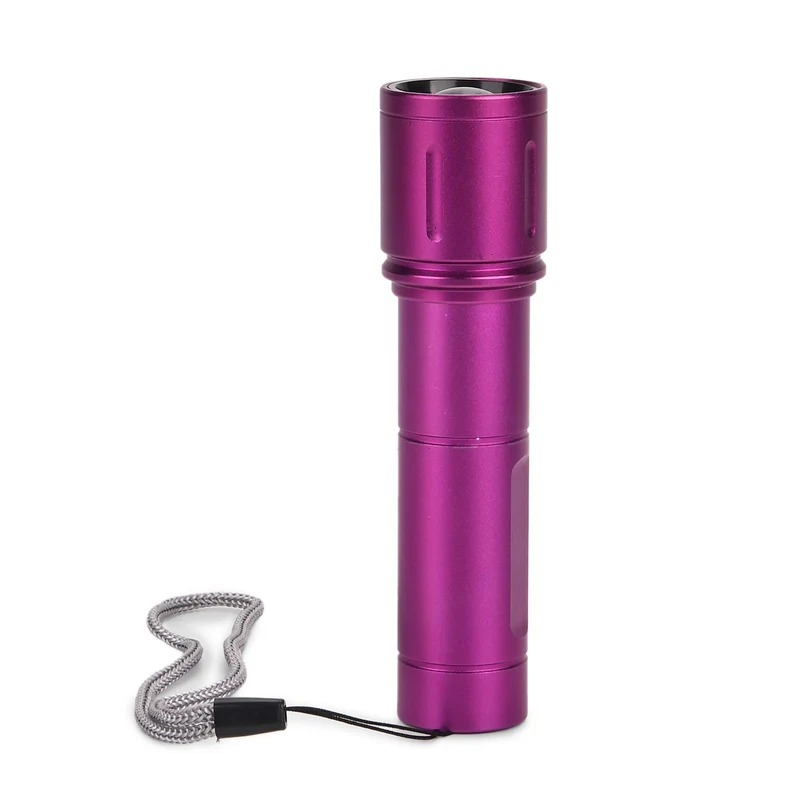 2er-Set LED-Taschenlampen aus Aluminium, wiederaufladbar, 14x3,5 cm, Schwarz