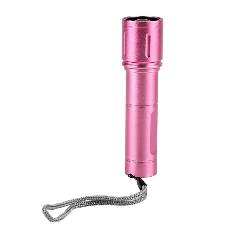 2er-Set LED-Taschenlampen aus Aluminium, wiederaufladbar, 14x3,5 cm, Schwarz