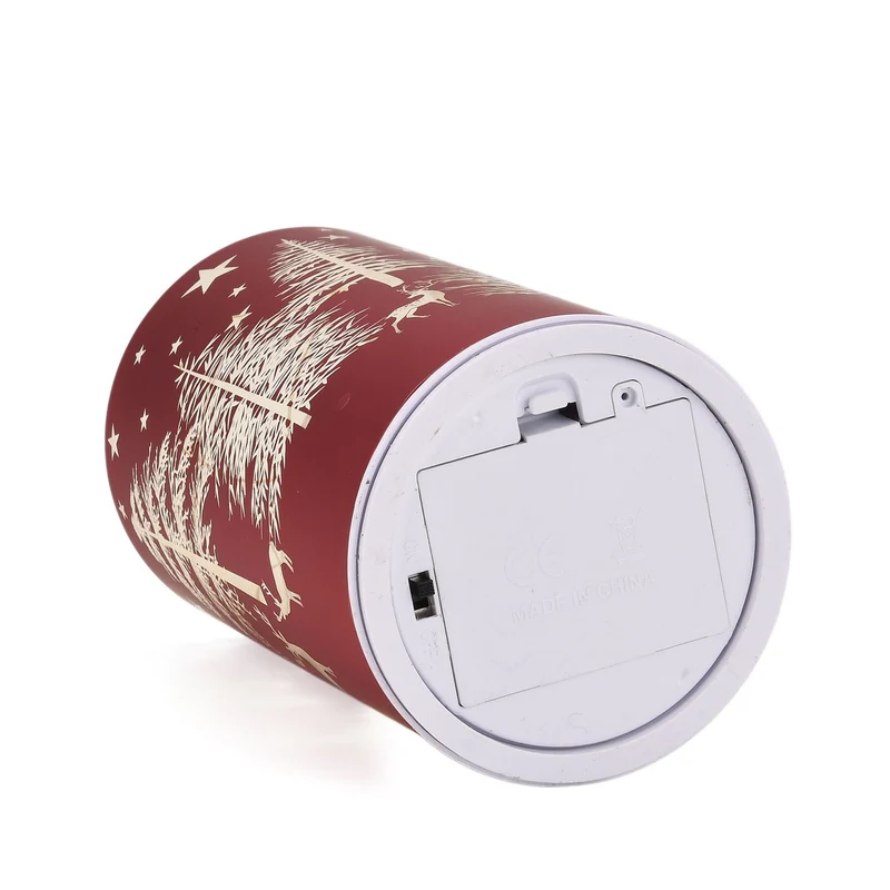 Wintertraum-Kollektion - LED-Tischlampe mit Drehfunktion, Rentier- und Tannenbaum-Motiv, Grün