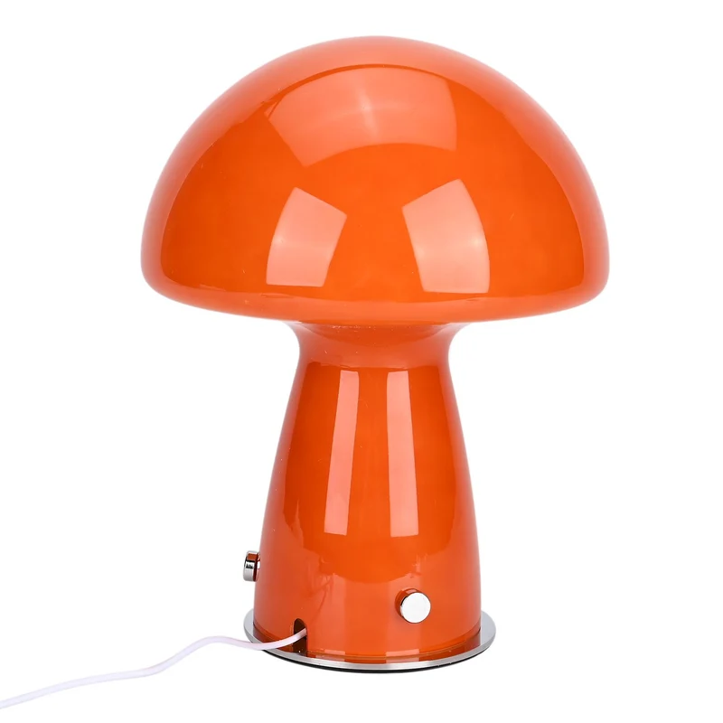 Minimalistische Glas-Pilzlampen mit Touch-Steuerung, 22x28cm, Orange