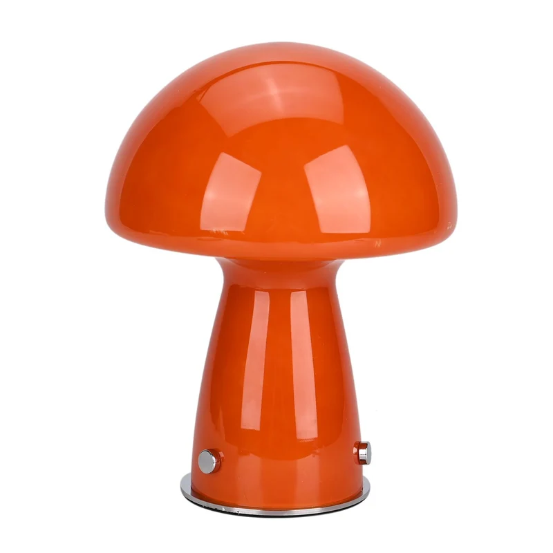 Minimalistische Glas-Pilzlampen mit Touch-Steuerung, 22x28cm, Orange
