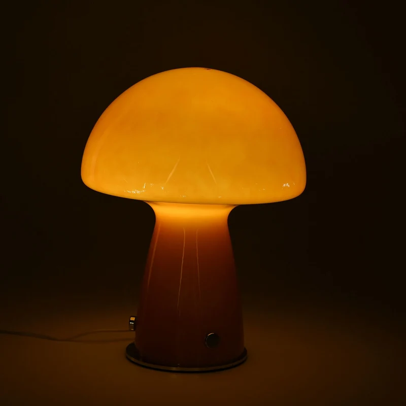 Minimalistische Glas-Pilzlampen mit Touch-Steuerung, 22x28cm, Orange
