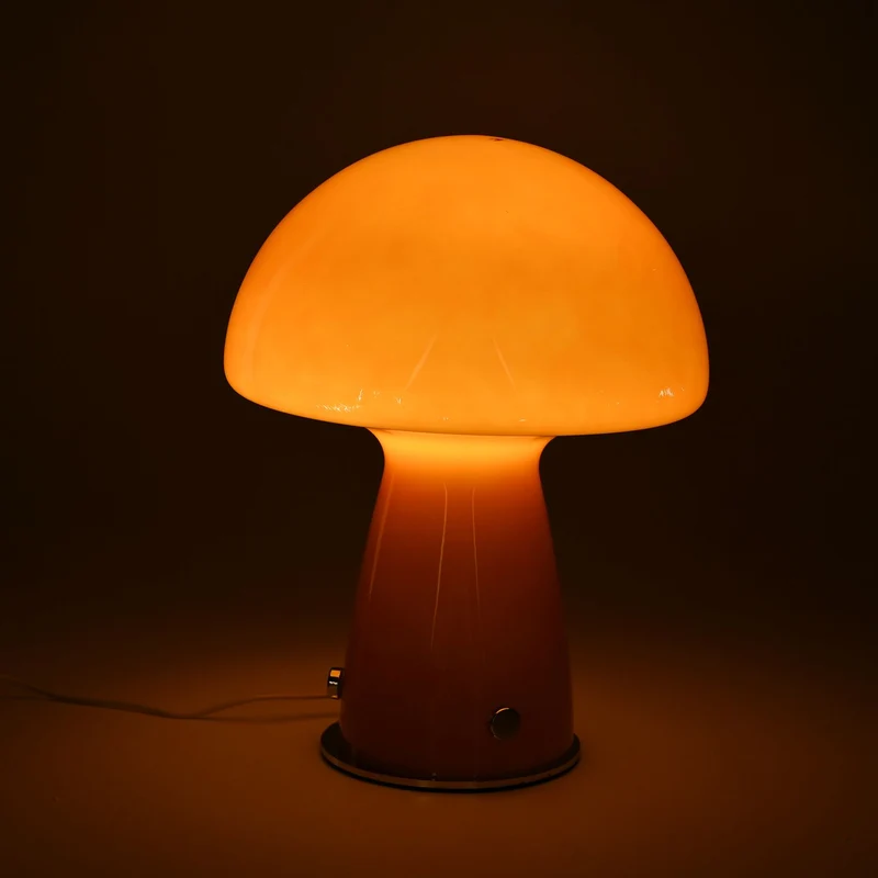 Minimalistische Glas-Pilzlampen mit Touch-Steuerung, 22x28cm, Orange