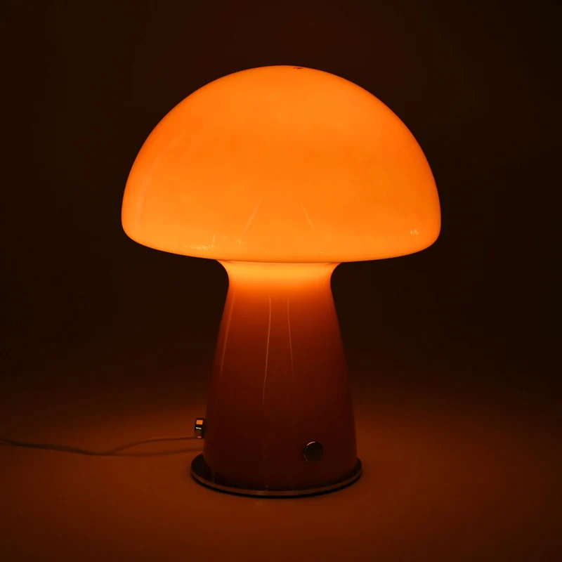 Minimalistische Glas-Pilzlampen mit Touch-Steuerung, 22x28cm, Orange