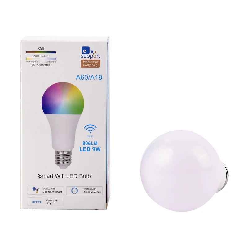 LED Glühbirne mit Farbwechsel mit Bluetooth & WLAN-Verbindung, 806LM