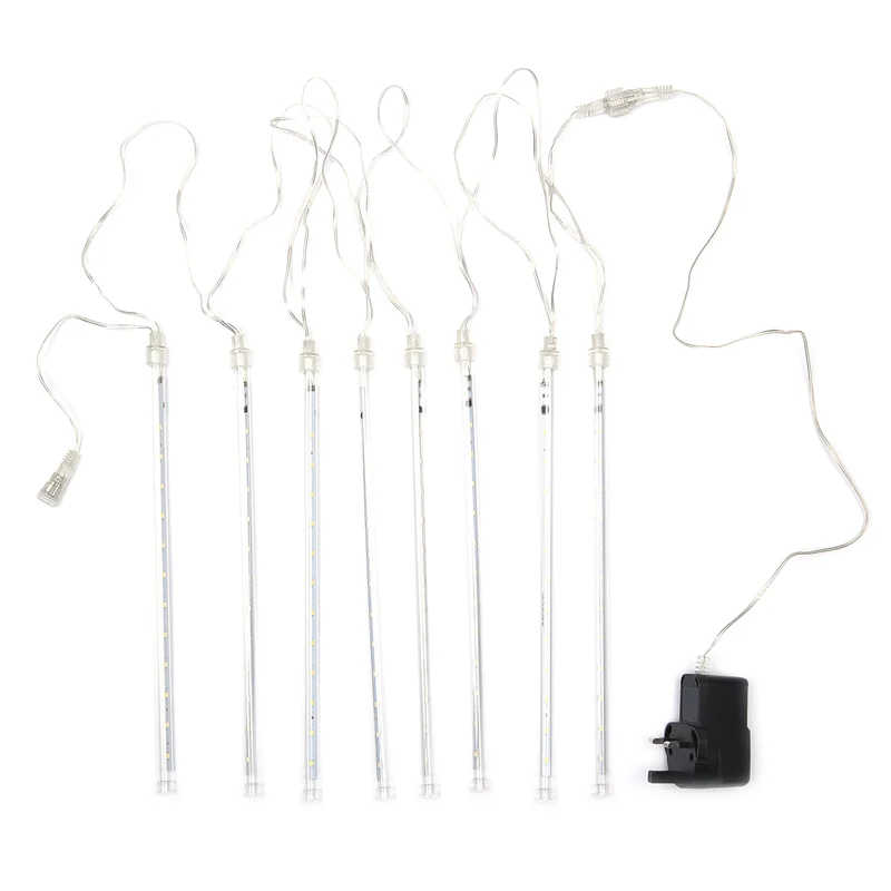 Meteorschauer warmweiße LED Lichterkette, Größe 30x330 cm, Weiß