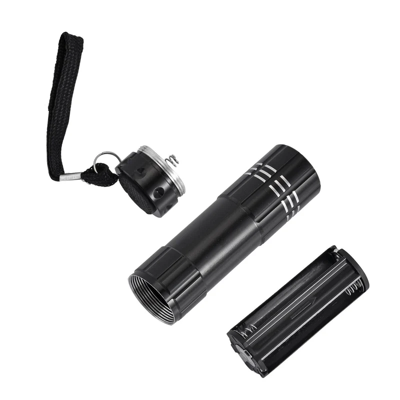 Mini-UV-Licht Taschenlampe, Metall, Kratzfest, (AAA Batterien nicht inklusive), 150g