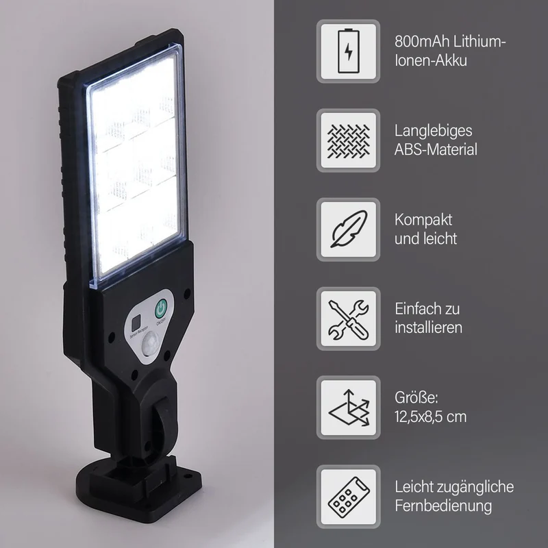 Sensor-Solar-Straßenlampe Material, Solar-LED, mit Fernbedienung, schwarz