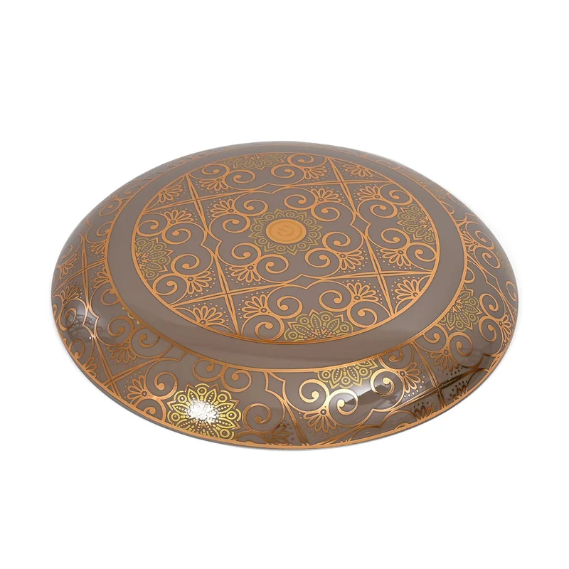 Kabellose Tischlampe mit Touch-Steuerung, Magnetdesign, Orientalisches Muster, 23x31 cm, taupe