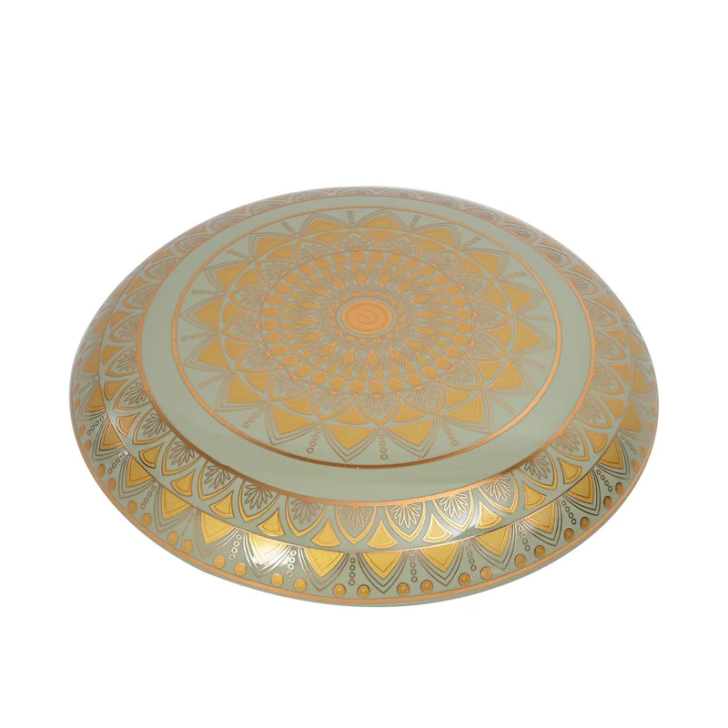 Kabellose Tischlampe mit Touch-Steuerung, Magnetdesign, Orientalisches Muster, 23x31 cm, taupe
