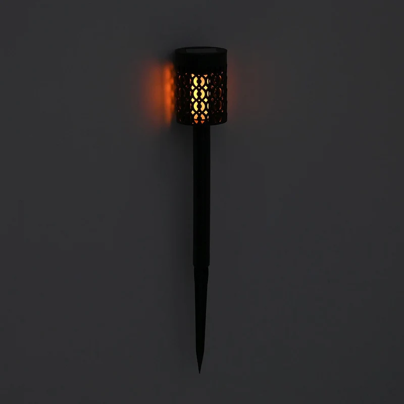 4er Set - Solar LED Gartenlichter, Flackerflamme, Kunststoff, 5.5x36?cm, Schwarz