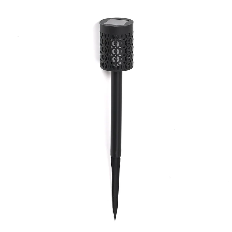 4er Set - Solar LED Gartenlichter, Flackerflamme, Kunststoff, 5.5x36?cm, Schwarz