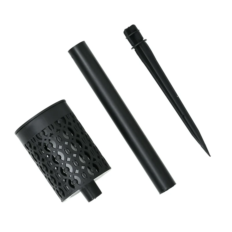 4er Set - Solar LED Gartenlichter, Flackerflamme, Kunststoff, 5.5x36?cm, Schwarz