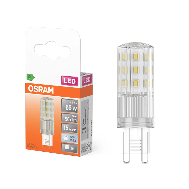 OSRAM LED BASE PIN G9, 4.9V, 907lm, 4000K, Kaltweiß, Klar