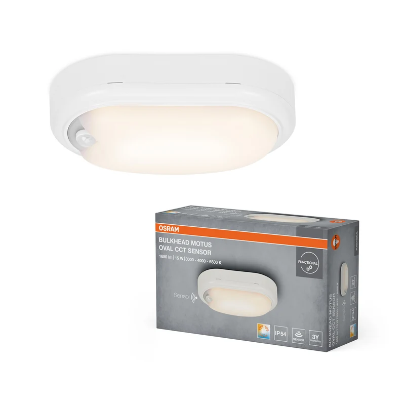 OSRAM LED BULKHEAD MOTUS OVAL Deckenleuchte 15W, 3000K-6500K, CCT, Weiß