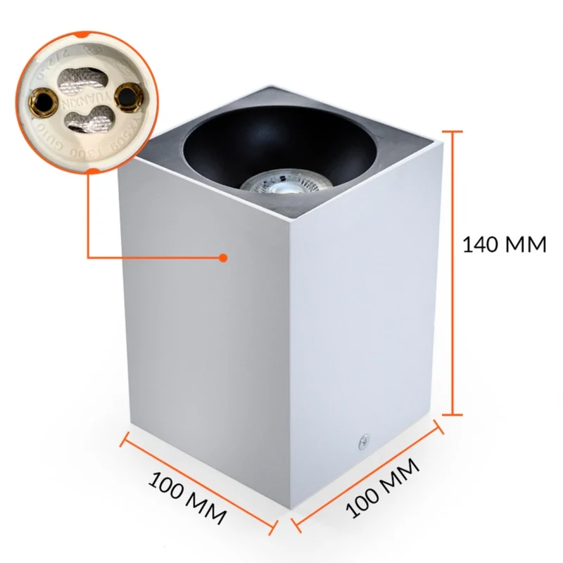 Aufbaustrahler SPOTLIGHT GU10 eckig