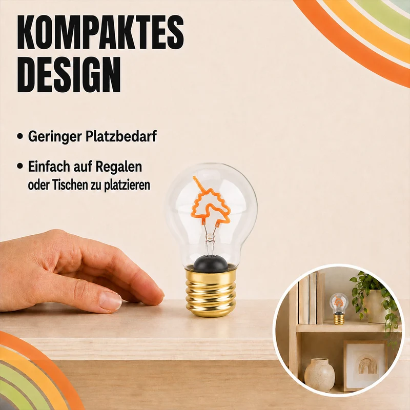 LIVMORE Dekorative Wiederaufladbare LED-Glaslampe mit Doppelherz-Motiv & USB-C (ca. 6,5 x 12 cm)