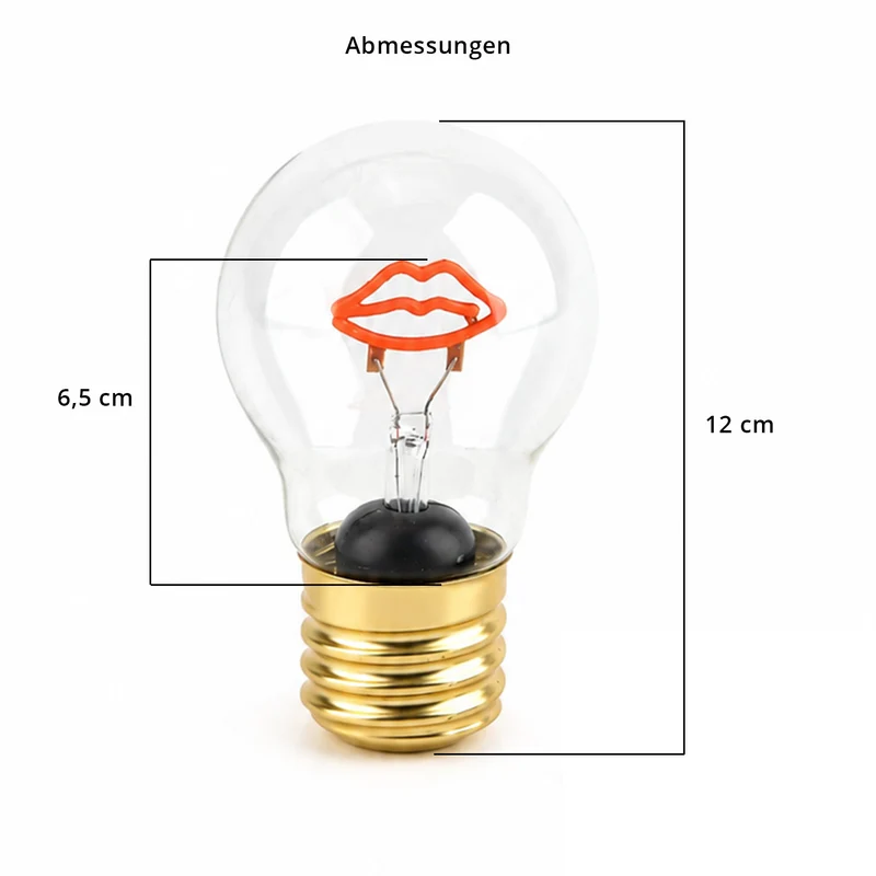 LIVMORE Dekorative Wiederaufladbare LED-Glaslampe mit Doppelherz-Motiv & USB-C (ca. 6,5 x 12 cm)