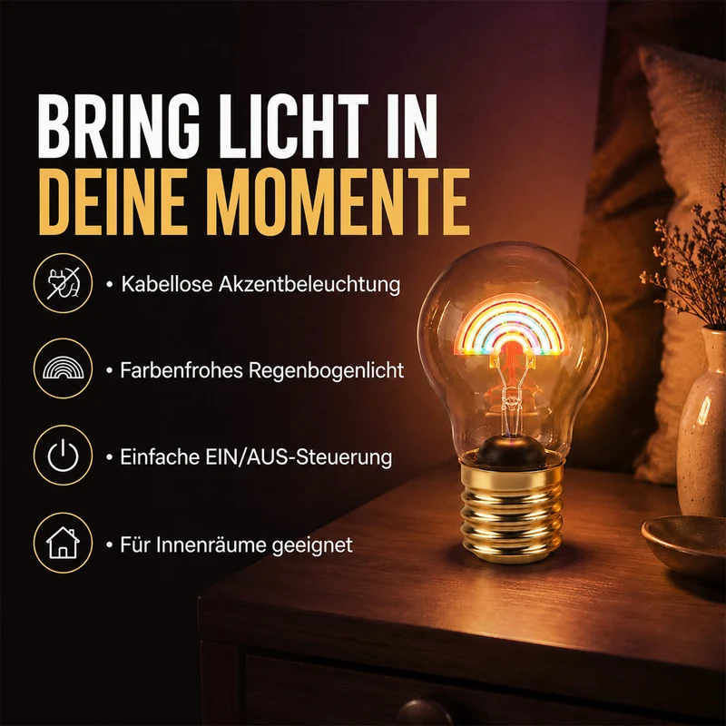 LIVMORE Dekorative Wiederaufladbare LED-Glaslampe mit Love-Motiv & USB-C (ca. 6,5 x 12 cm)