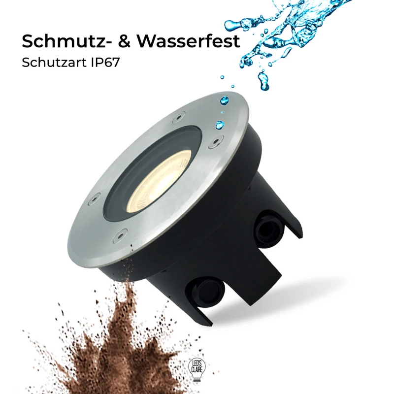Bodeneinbaustrahler Edelstahl rund IP67 inkl. LED - Modul