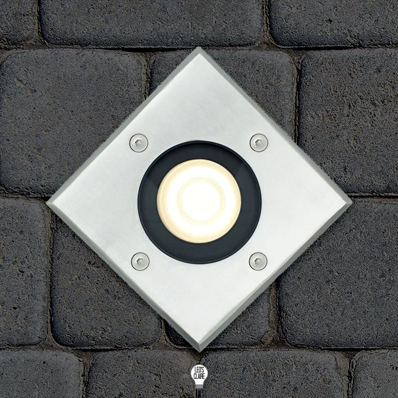 Bodenstrahler Edelstahl eckig IP67 inkl. LED - Modul