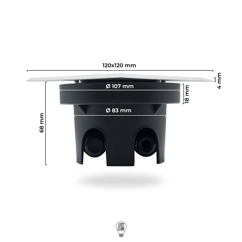 Bodenstrahler Edelstahl eckig IP67 inkl. LED - Modul