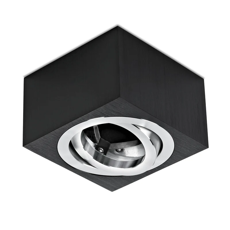 Aufbaustrahler Aluminium Schwarz 50mm eckig inkl. LED-Modul